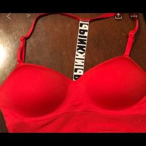 Vs pink red sports bra